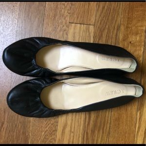 JCrew CeCe Black Leather Italian Ballet Flats
